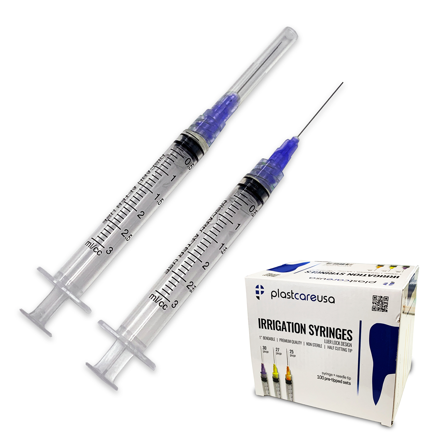 30G Irrigation Syringe + Needle Combo (Luer Lock Design)