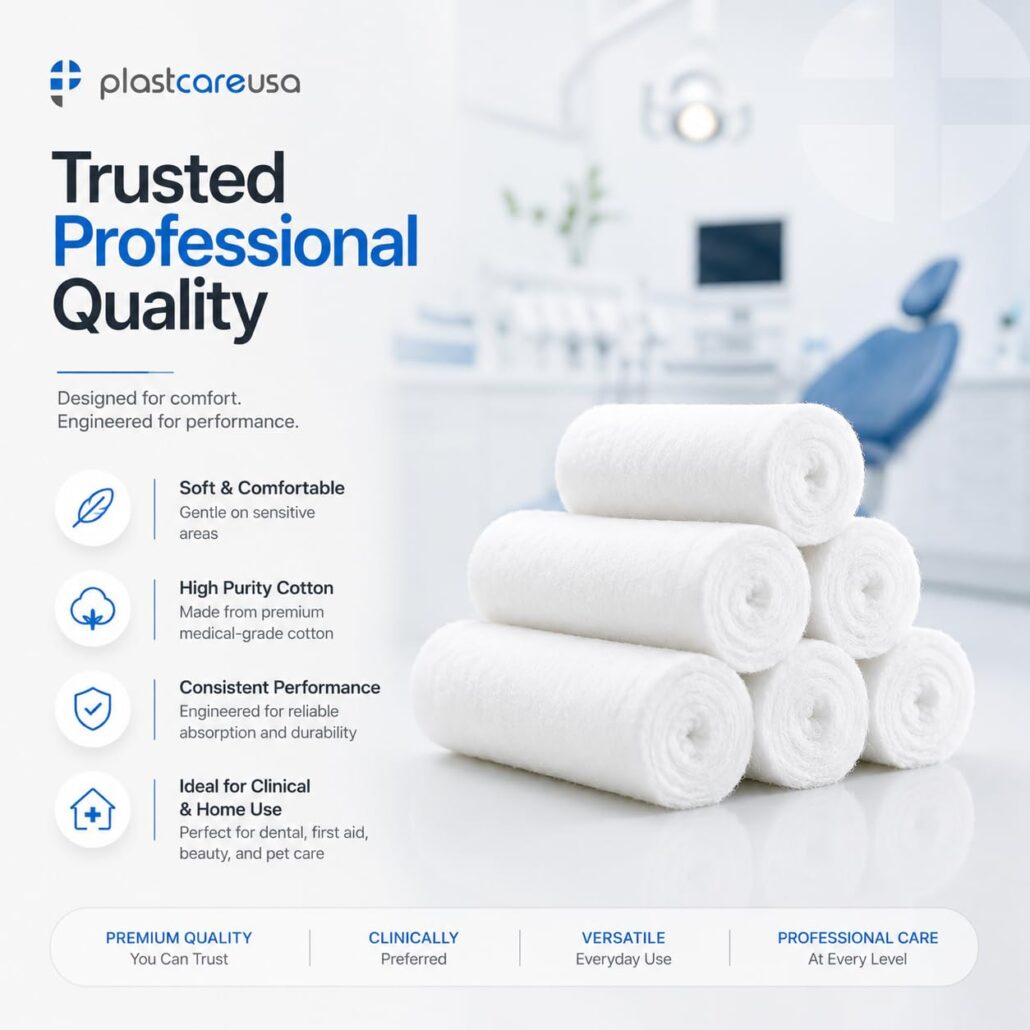 #2 Medium Non-Woven Cotton Rolls (1.5" x 3/8")