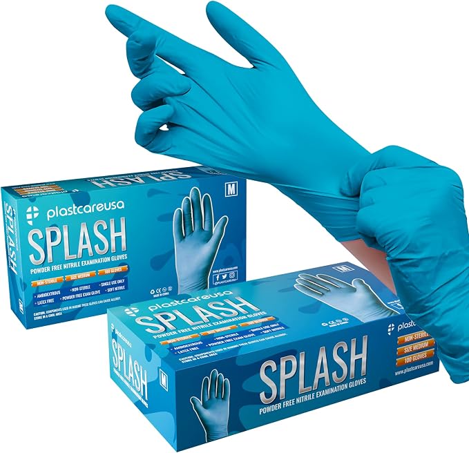 PlastCare USA Splash – Blue Nitrile Gloves