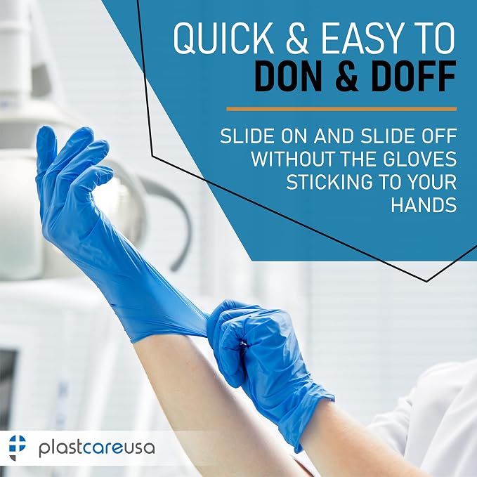 PlastCare USA Splash – Blue Nitrile Gloves