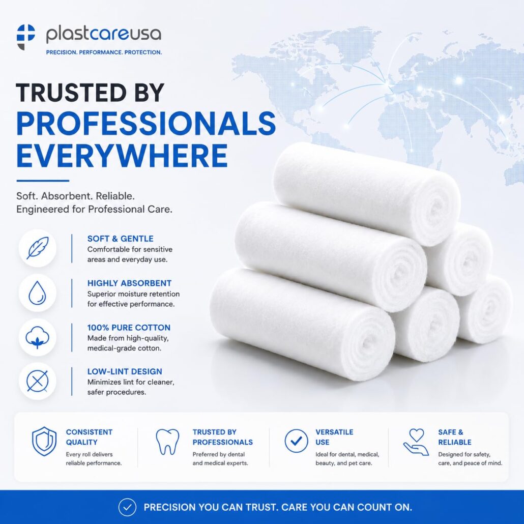 #2 Medium Non-Woven Cotton Rolls (1.5" x 3/8")