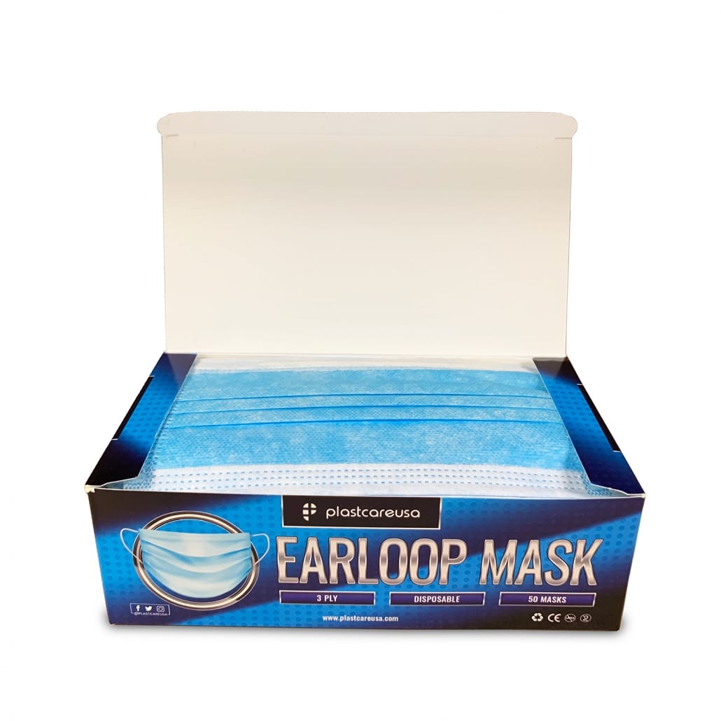 3-Ply Disposable Ear Loop Masks – Blue