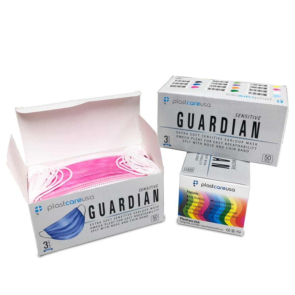 ASTM Level 3 Disposable Ear Loop Masks - Fuchsia