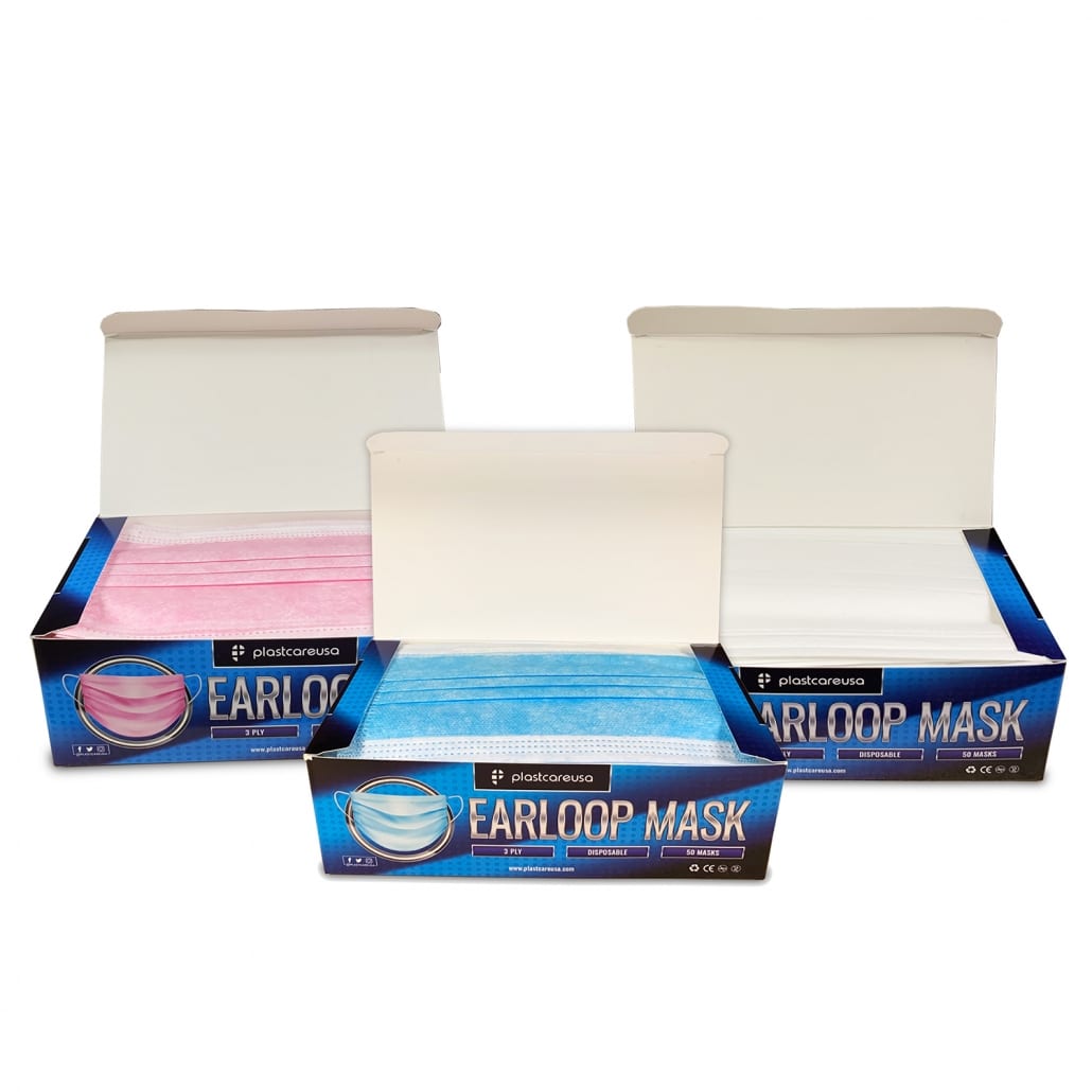 3-Ply Disposable Ear Loop Masks - All Colors