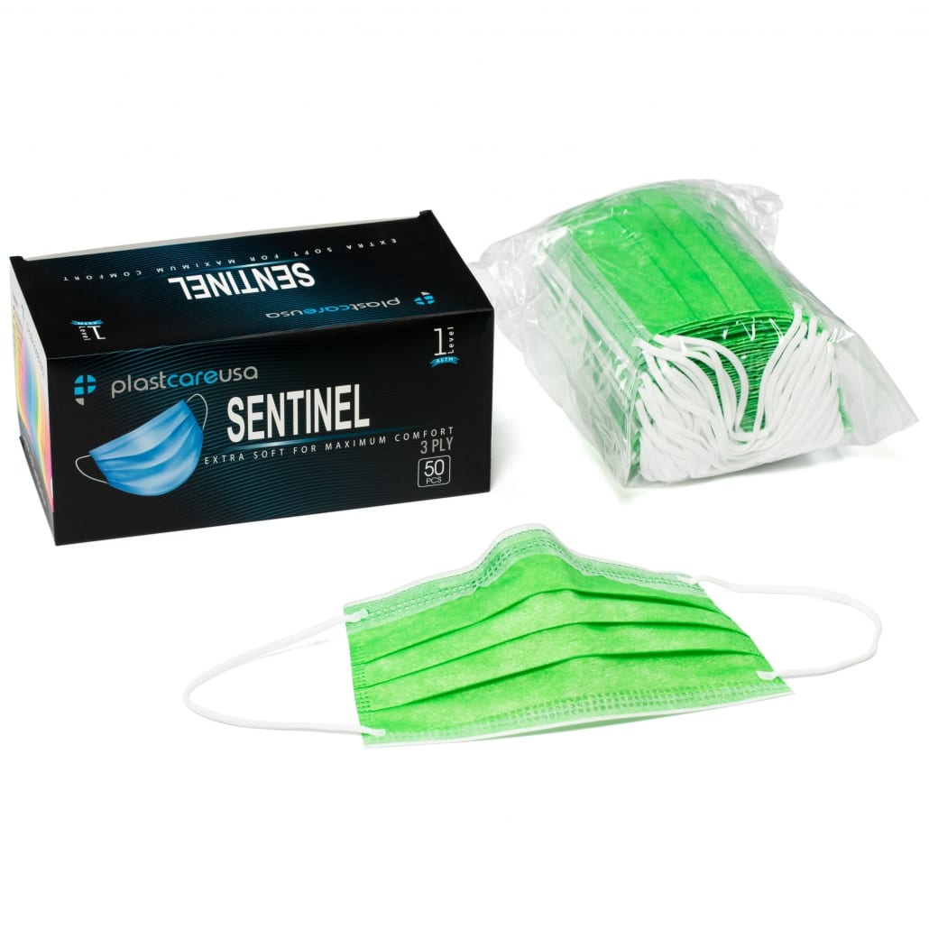 ASTM Level 1 Disposable Ear Loop Masks – Green