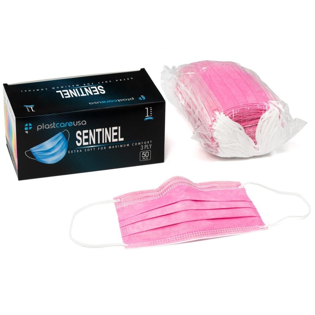 ASTM Level 1 Disposable Ear Loop Masks – Pink