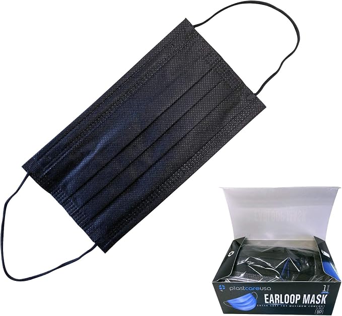 Black ASTM Level 1 Disposable Ear Loop Masks