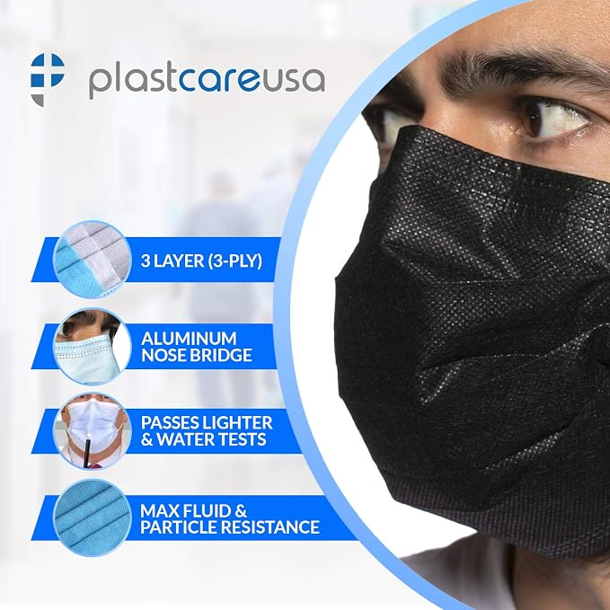 Black ASTM Level 1 Disposable Ear Loop Masks
