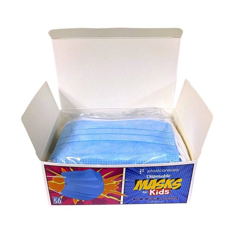 Kids 3-Ply Surgical Face Masks – Blue