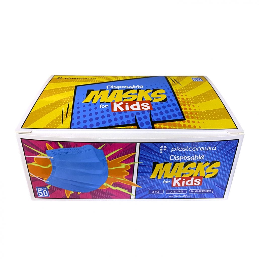 Kids 3-Ply Surgical Face Masks Blue