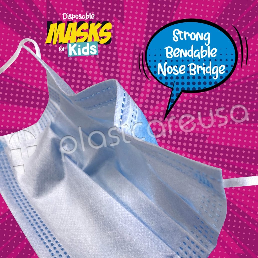 Kids 3-Ply Surgical Face Masks Blue