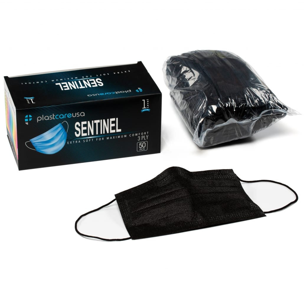 ASTM Level 1 Disposable Ear Loop Masks – Black