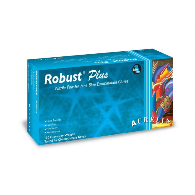 Aurelia Robust Plus – Sky Blue Nitrile 4.5 mil Gloves