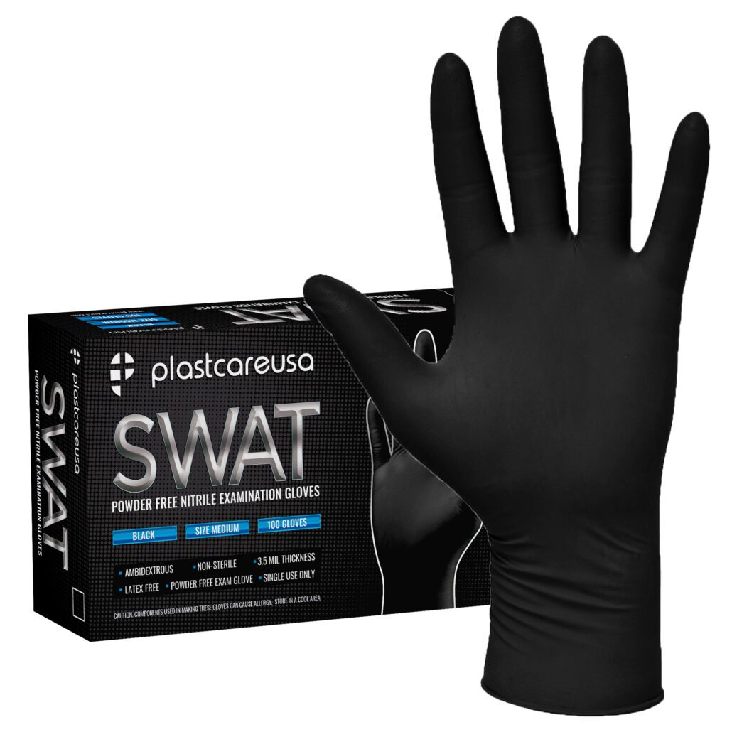 PlastCare USA Swat– Black Nitrile Gloves