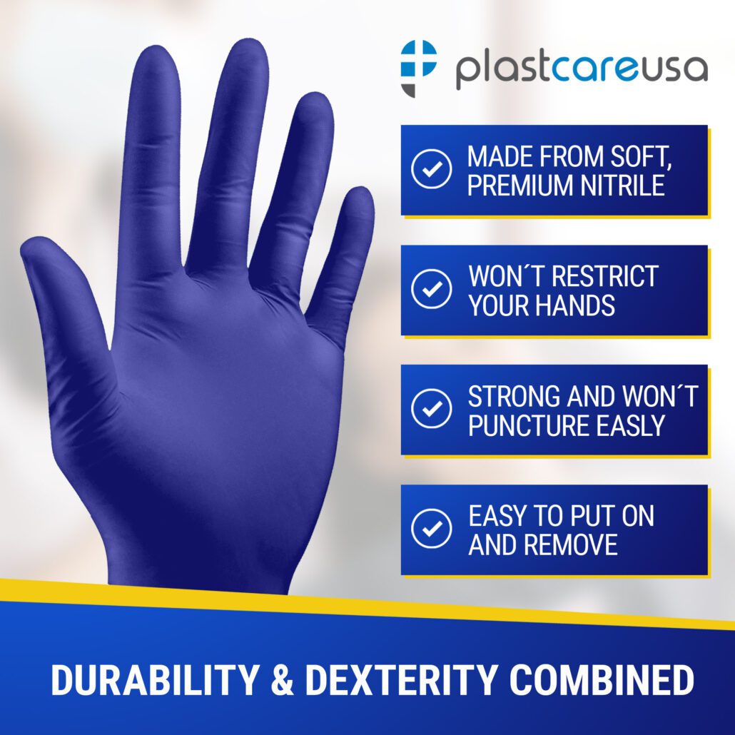 PlastCare USA Cobalt – Indigo Blue Nitrile Gloves