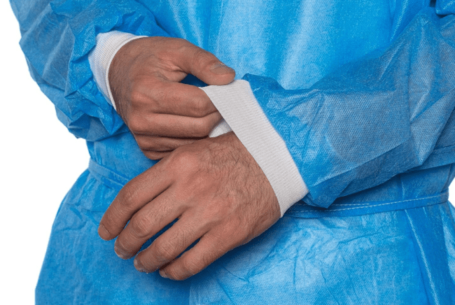 Disposable Isolation Gown (SMS, Knit Cuff)
