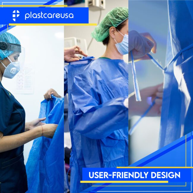 Disposable Isolation Gown (SMS, Knit Cuff)