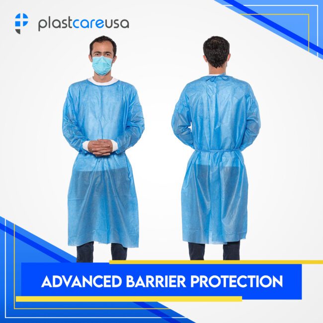 Disposable Isolation Gown (SMS, Knit Cuff)