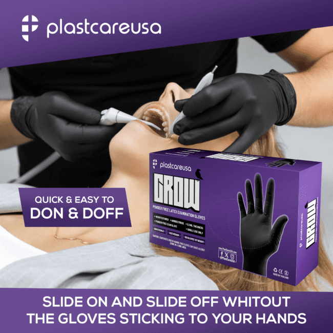 Crow Black Latex Exam Gloves