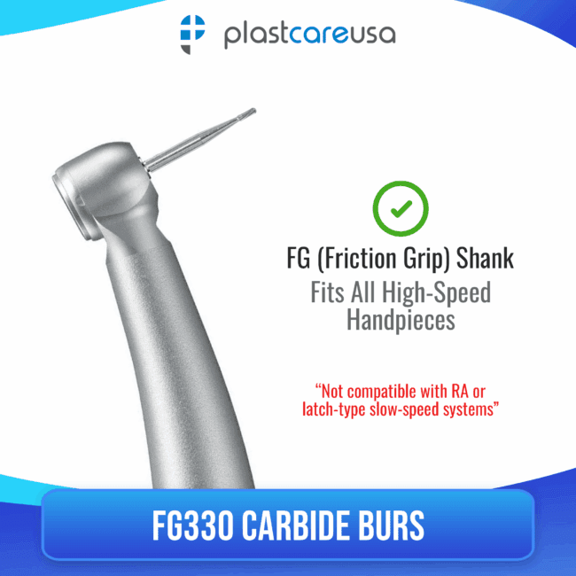 330 Friction Grip Carbide Burs – 100 Pack (10 x 10)