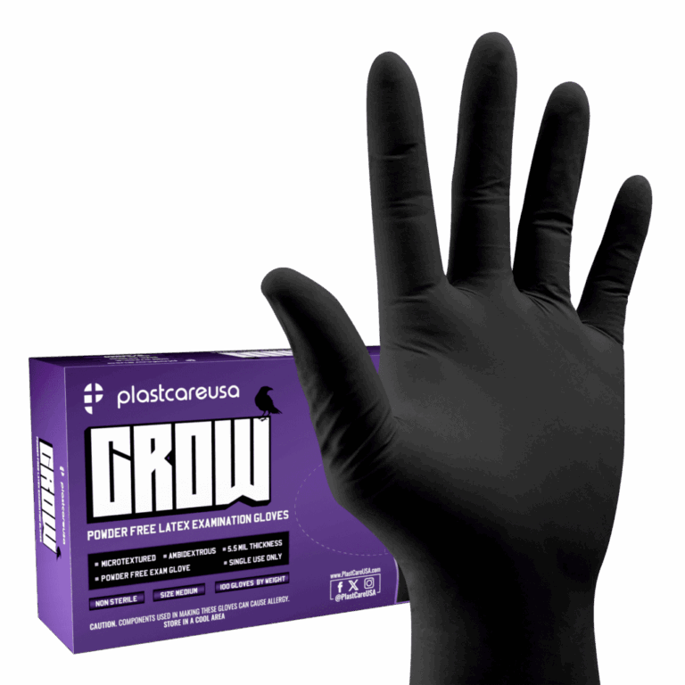 Crow Black Latex Exam Gloves