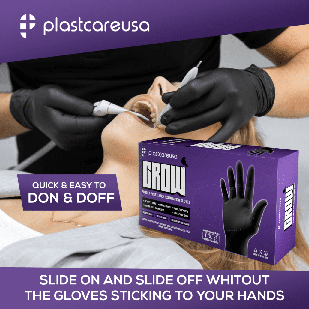Crow Black Latex Exam Gloves