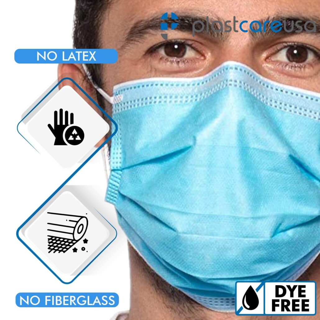 Blue 4-Ply ASTM Level 3 Disposable Surgical Masks