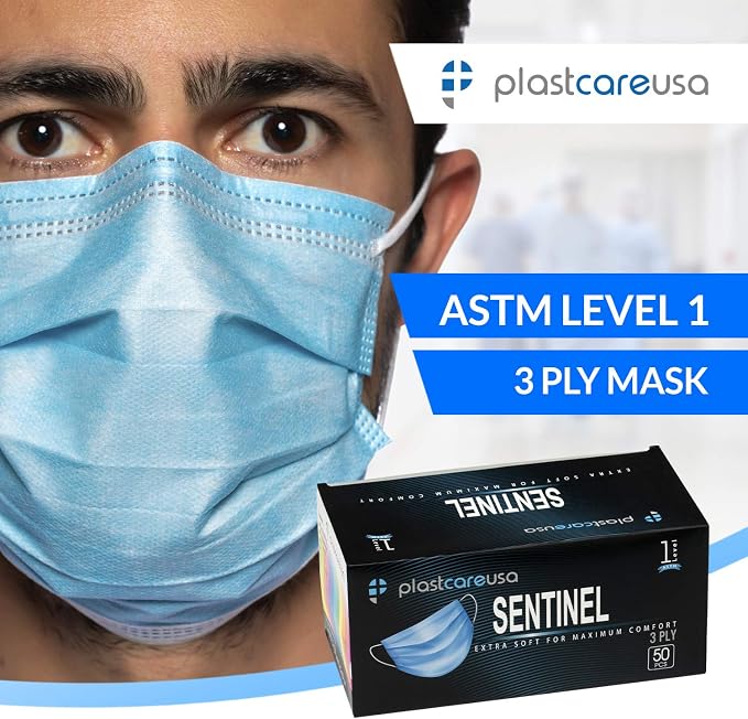 Blue ASTM Level 1 Disposable Ear Loop Masks
