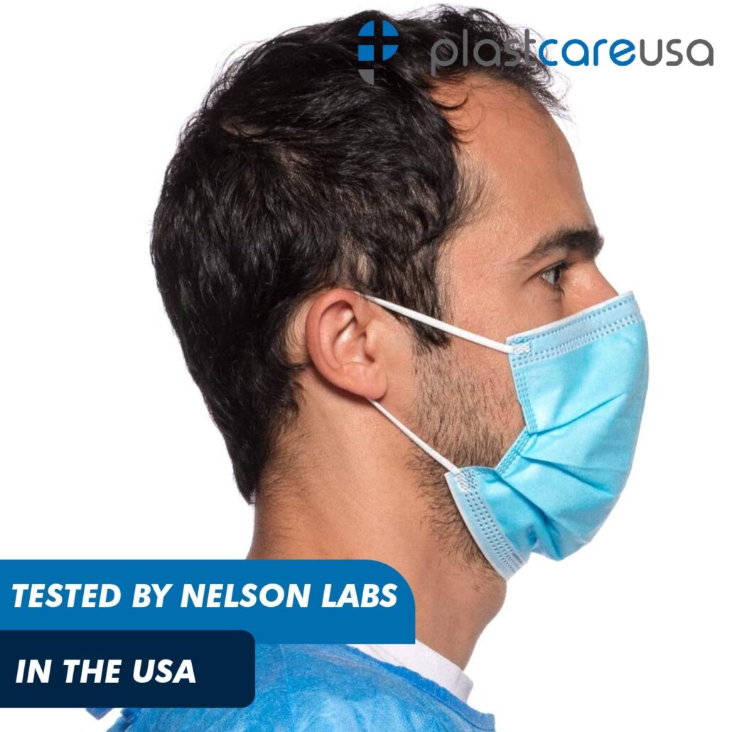 Blue 4-Ply ASTM Level 3 Disposable Surgical Masks