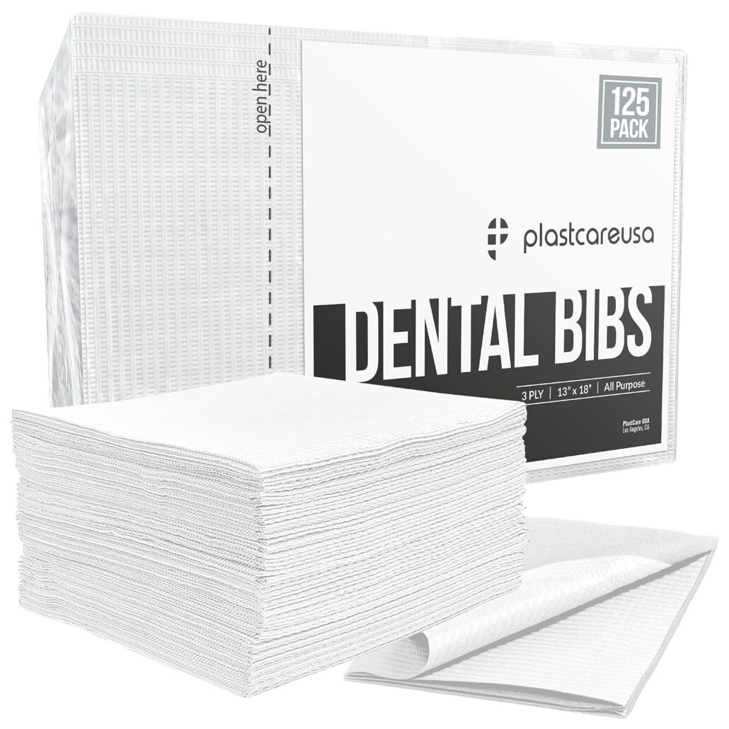 3-Ply Disposable Waterproof Patient Bibs (13″ x 18″)