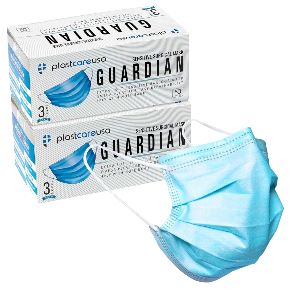 Blue 4-Ply ASTM Level 3 Disposable Surgical Masks