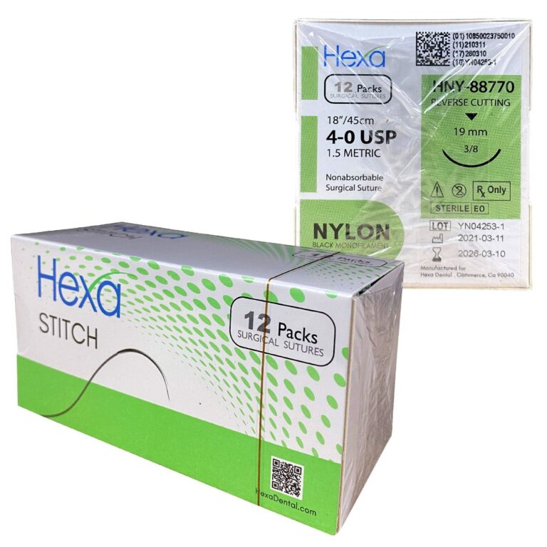 Hexa Nylon Sutures 4/0, 18″, C-6