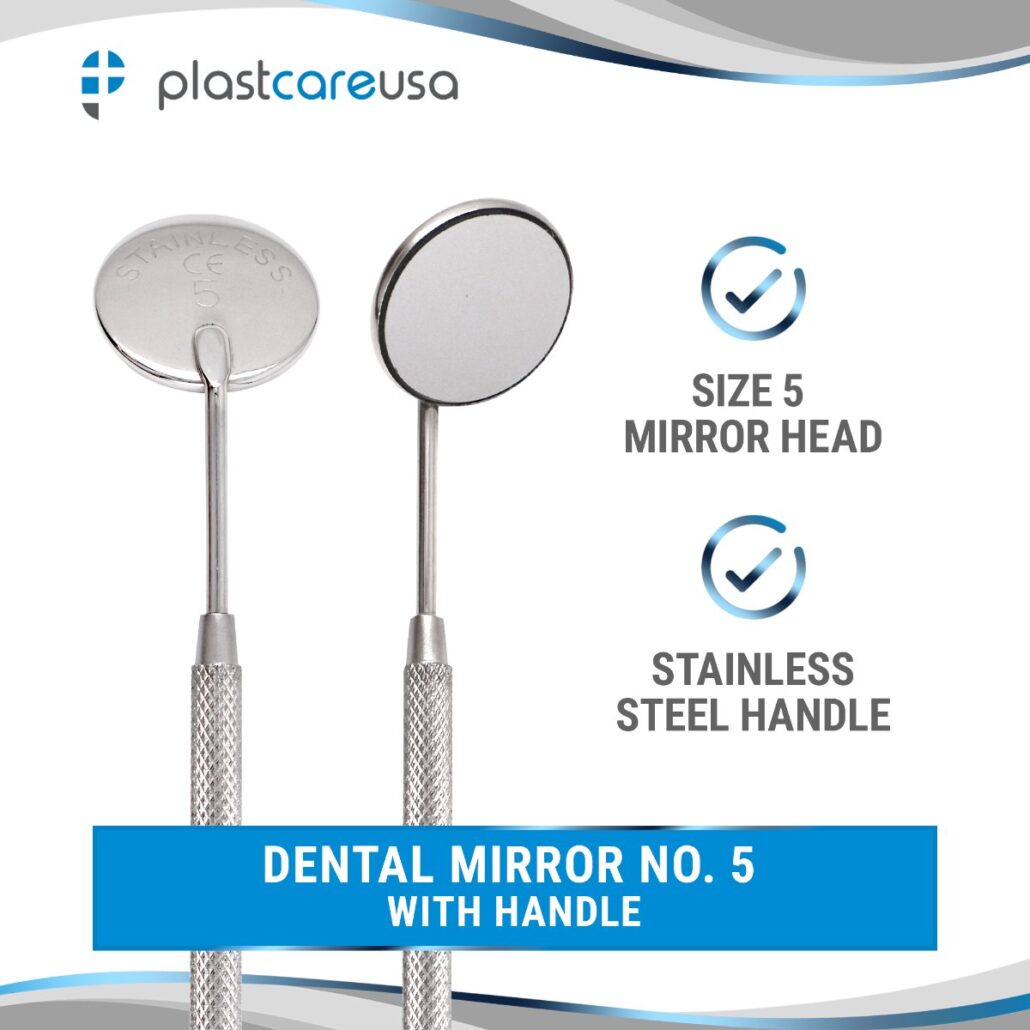 PlastCare USA Dental Mirror No 5 with Handle