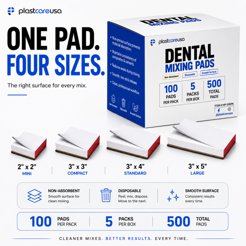 Disposable non-absorbent dental mixing pad, 500 sheets