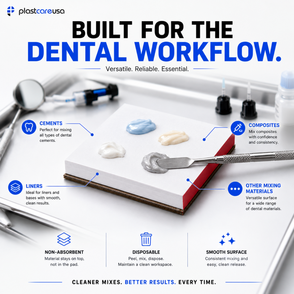 Dental mixing pad for cement and composite