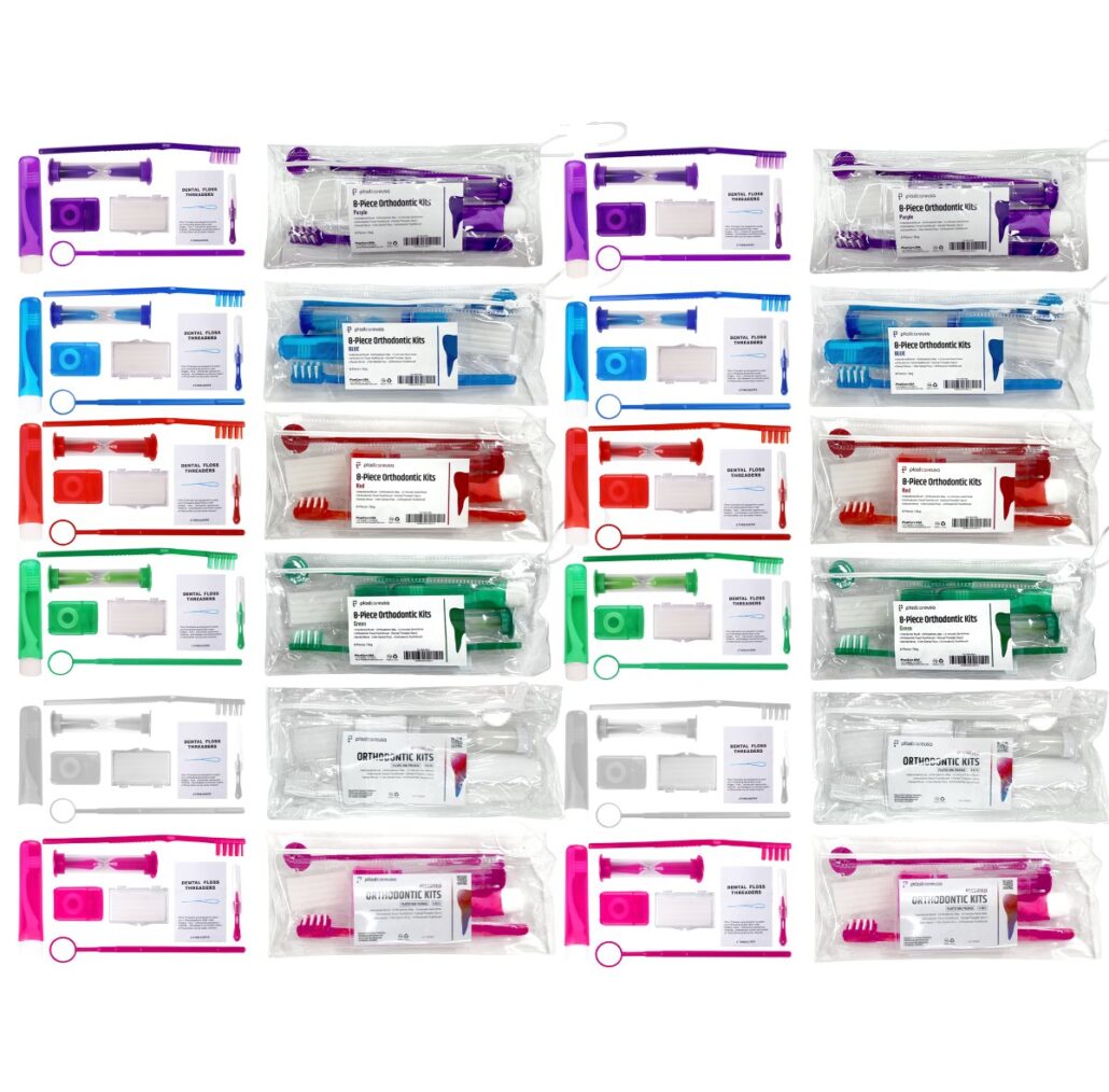 Orthodontic 8-Piece Patient Kits – Assorted Colors