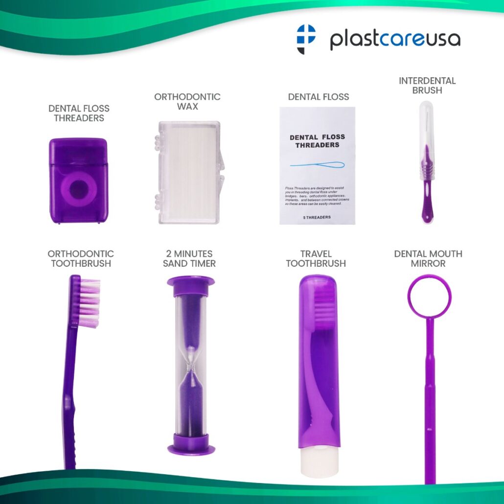 PlastCare USA Orthodontic 8-Piece Patient Kits, Assorted