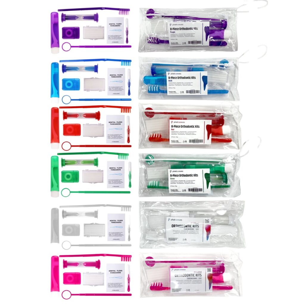 PlastCare USA Orthodontic 8-Piece Patient Kits, Assorted